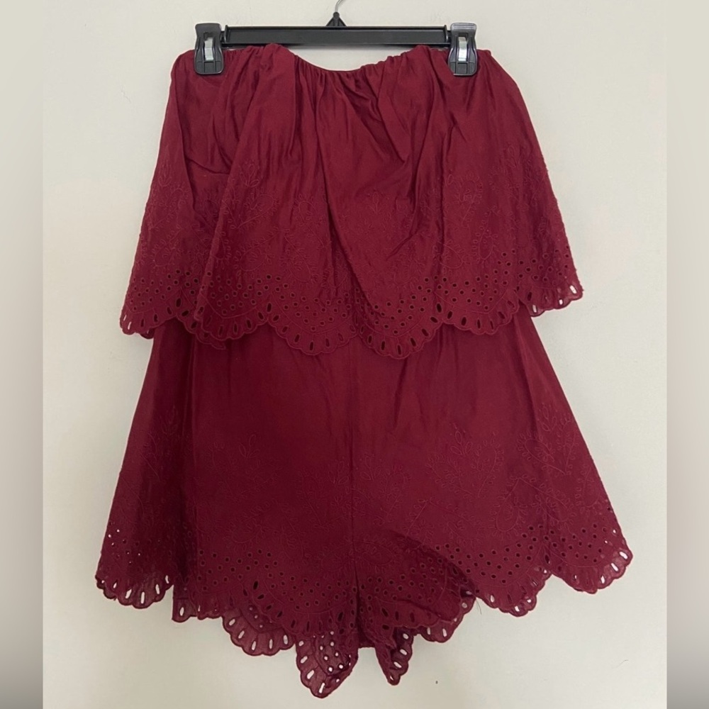 Burgundy Off-Shoulder Lace H&M Romper size 36/6